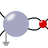 A metallic sphere in the vicinity of a point charge.