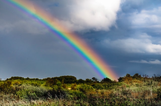 Rainbow showing the spectrum of visible radiation